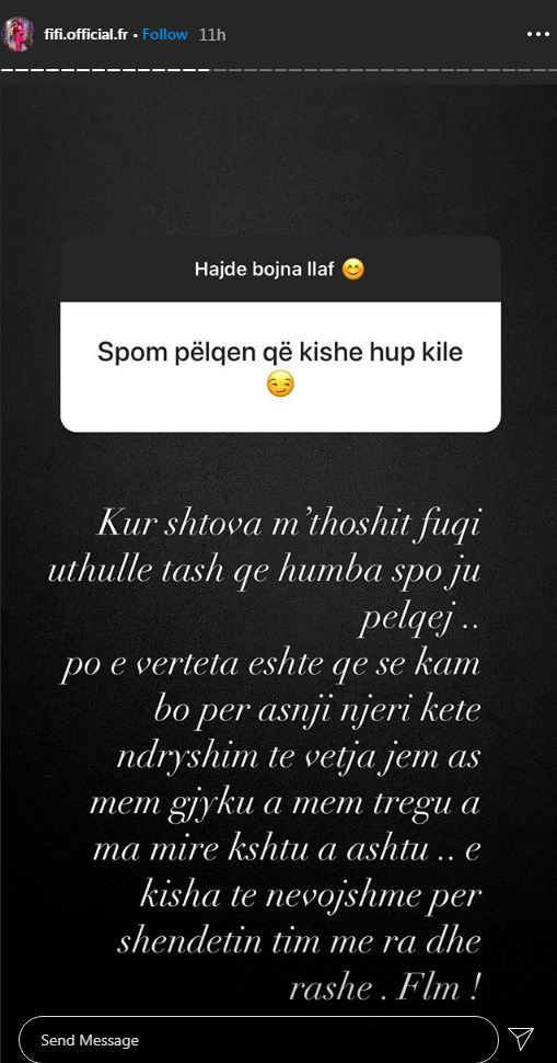 Fifi nuk po gjen rehat me ndjekësit: Kur shtova peshë më thoshit fuçi, tani.... 1 FIFI