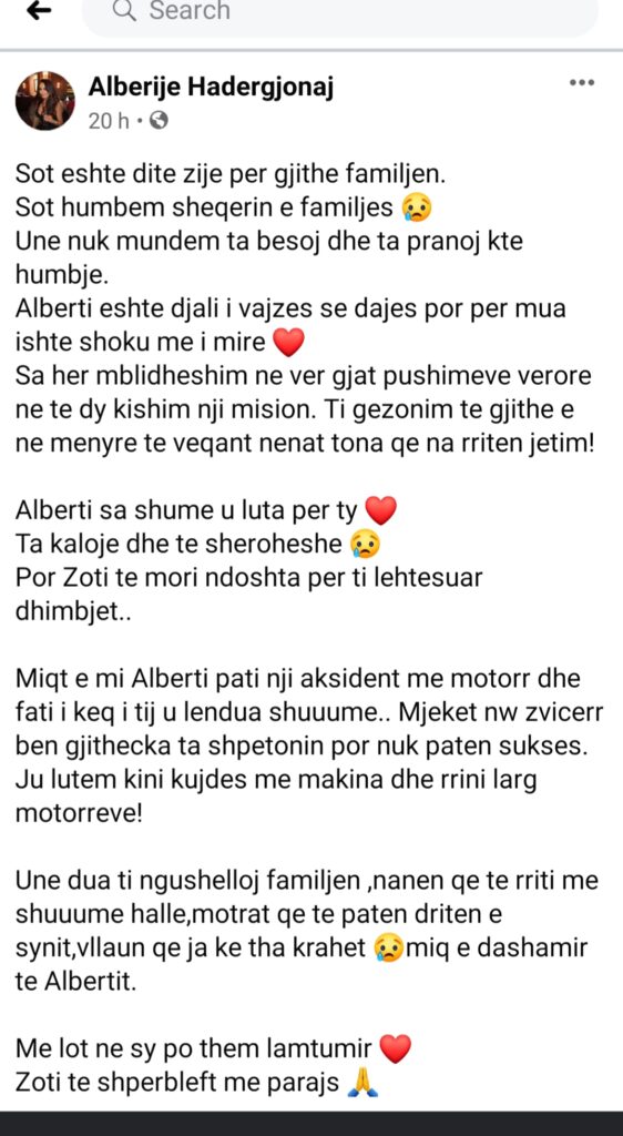 Albërije Hadërgjonaj humb njeriun e zemrës në një aksident: Nuk mund ta pranoj! 1 1 55
