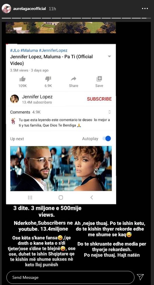 “Po të ishin shqiptarë do kishin më shumë sukses! Aurela Gaçe ironizon kolegët pas klipit fantastik të JLo dhe Maluma-s! 1 45 1