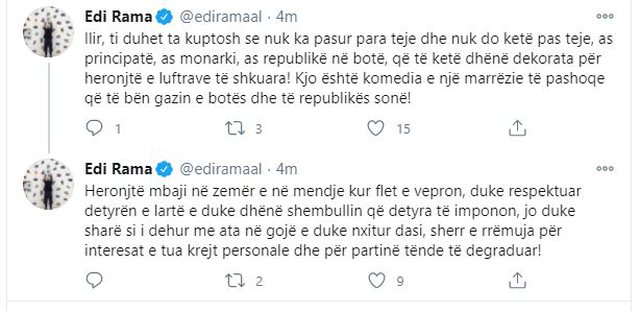 Rama-Metës: Po na bën gazin e botës, boll shave si i dehur dhe mos nxit sherr për interesat e partisë tënde të degraduar 1 640 0 5f85ba5189565