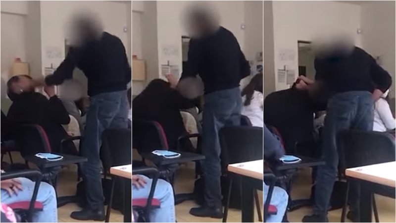 Video shokuese/ Mësuesi dhunon në mënyrë barbare nxënësin në klasë se refuzoi të vendoste maskën 800 0 a8a4a8faad17b937d66fb0baae99b34d