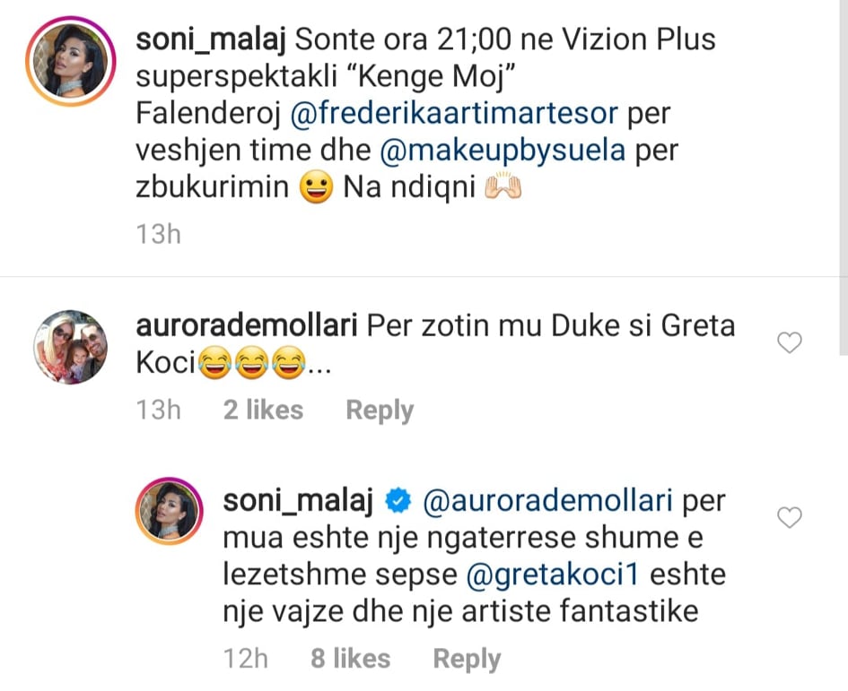 Ndjekëses i ngjau me Greta Koçin, lë pa fjalë përgjigja e Soni Malajt 1 soni