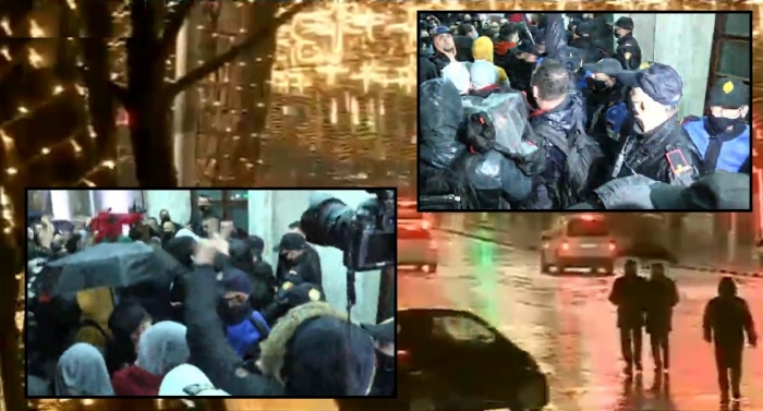 Protestuesit mbërrijnë te dera Kryeministrisë, FNSH rrethon me urgjencë godinën 0ad05fe13a5f60488958090b3d03e326 L