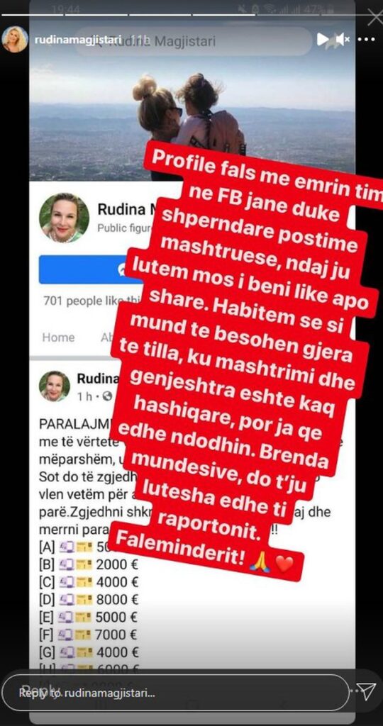 Rudina Magjistari përballet me të papriturën në rrjetet sociale: Mashtrime dhe gënjeshtra! 1 640 0 5fd0bfeb0775b