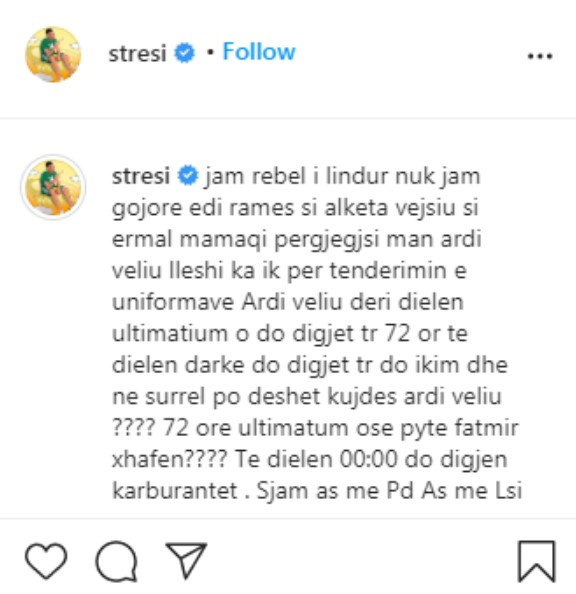 Stresi ultimatum Ardi Veliut të Policisë: Ke kohë 72 orë të ikësh, ose në darkën e të dielës...(paralajmërimi i fortë) 1 Screenshot 1 1