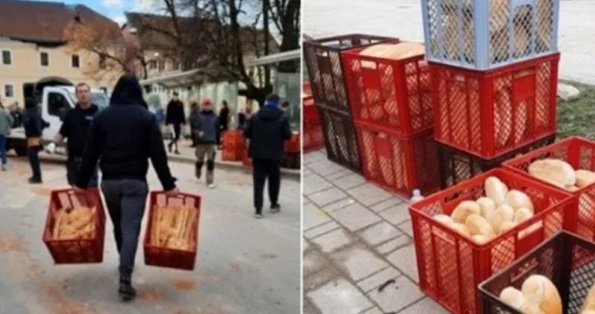 Kroaci/ Shqiptari nga Hasi shpërndan ushqim falas për të prekurit nga tërmeti kroaci buke