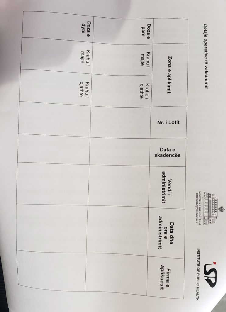 Njihuni me formularin që duhet të plotësoni para se të vaksinoheni kundër Covid-19 6 1 22