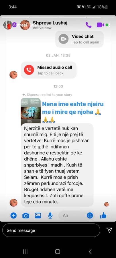 "Kurrë mos je pishman për gjithë ndihmën që ke dhënë. Allahu është shpërblyes i madh", Stresi publikon mesazhet prekëse me nënën e tij 2 2 4