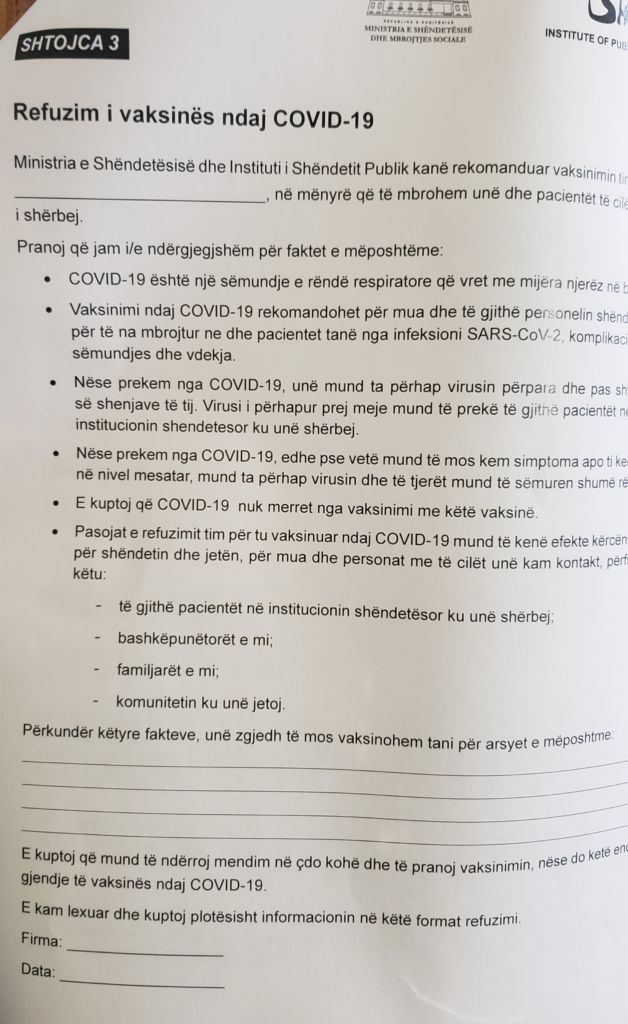 Njihuni me formularin që duhet të plotësoni para se të vaksinoheni kundër Covid-19 4 3 5