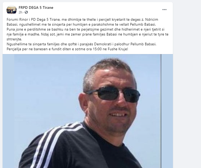 Ish-deputeti i PD në zi, humb parakohe vëllain e tij (Emri) 1 640 0 6016b0de21054
