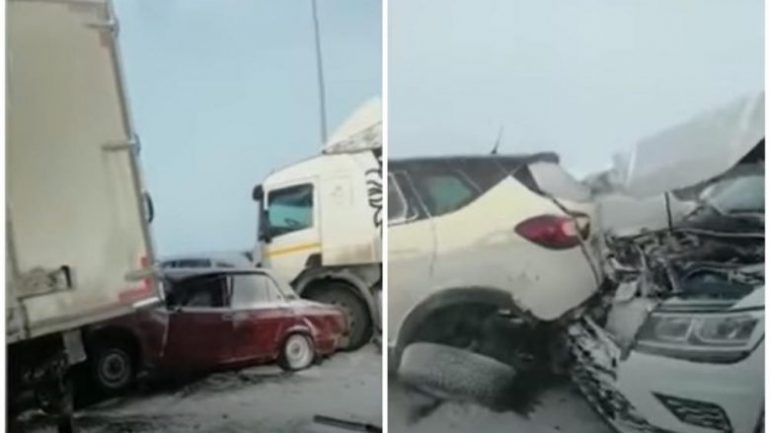 Temperaturat deri në minus 35 gradë celsius, 39 makina përfshihet në një aksident në Rusi 1 208 780x439 1 770x433 1