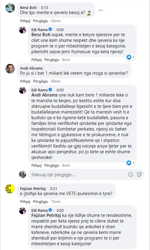 “Si i bëre 1 miliardë lekë vetëm nga rroga?” Rama i përgjigjet komentuesit për pasurinë 1 1 34
