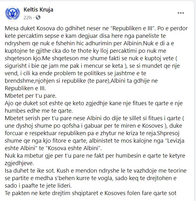 Keltis Kruja, ironi me Bashën: Kosova tregoi se partitë e mëdha s’bëhen të vogla sado i paaftë të jetë lideri 1 kruja