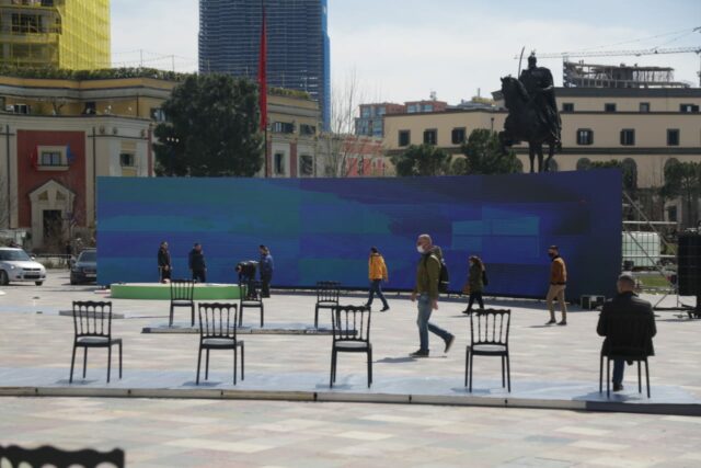 Sheshi Skënderbej/ Situata 1 orë para nisjes së fushatës së partisë socialiste (fotot) 4 5