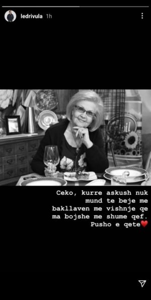 Ledri Vula humb njeriun e dashur: Askush nuk mund të bëjë më bakllavën me vishnje që ma bëje me shumë qejf 1 LEDRI