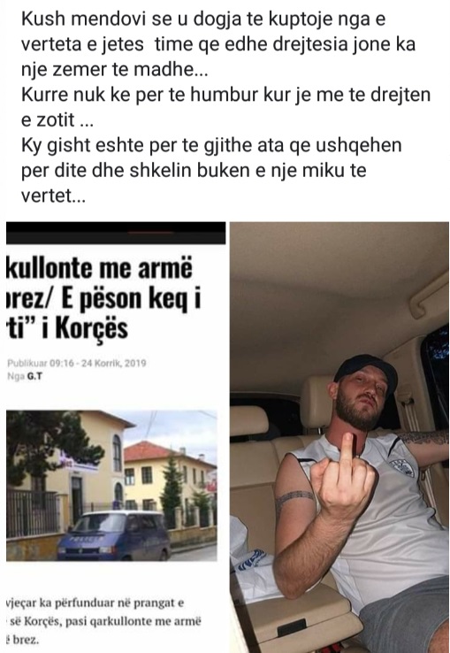Kush është Igli Qani që u plagos sot në Korçë? Nga arrestimi me armë tek përshendetja ndaj Gjykatës me gishtin e mesit 1 Postimi i Igli Qanit