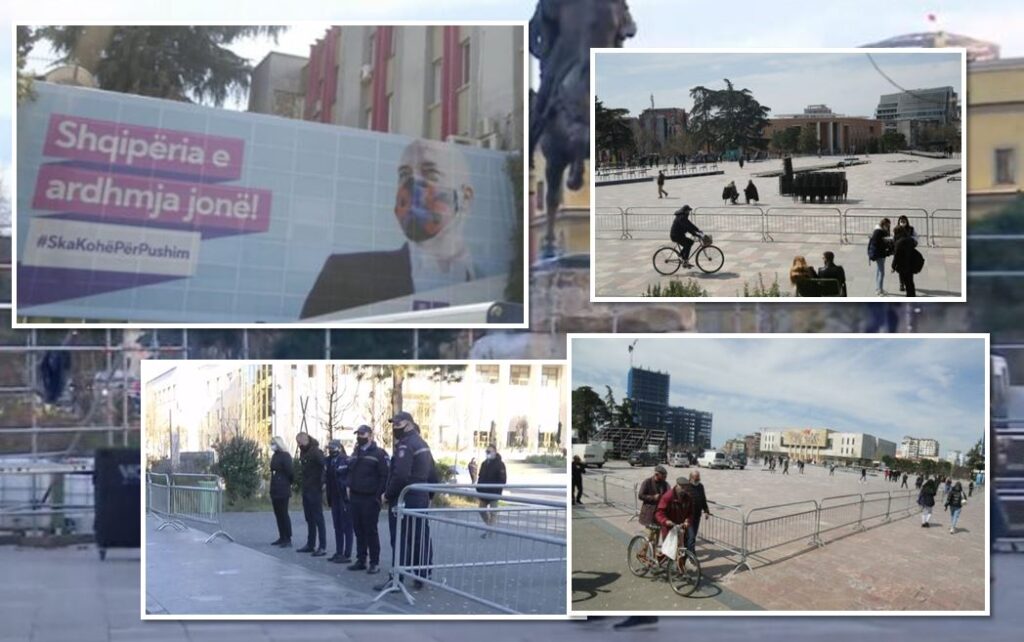 Sheshi Skënderbej/ Situata 1 orë para nisjes së fushatës së partisë socialiste (fotot) ps para mitingut