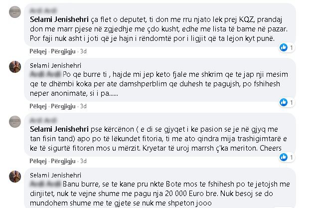 Deputeti kërcënon qytetarin: Hajde po qe burrë, do të jap një mësim që të dhëmbi koka 2 selamiu