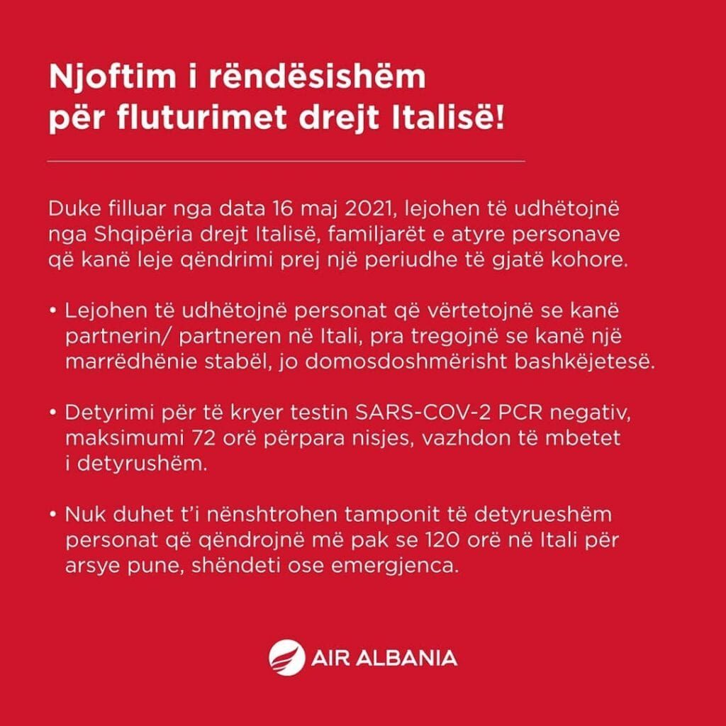 Doni të udhëtoni drejt Italisë apo anasjelltas? Ja cilat janë 7 kushtet që duhet të plotësoni (Nga pasja e një partneri stabël te tamponi i detyruar) 2 1 6 1024x1024 2