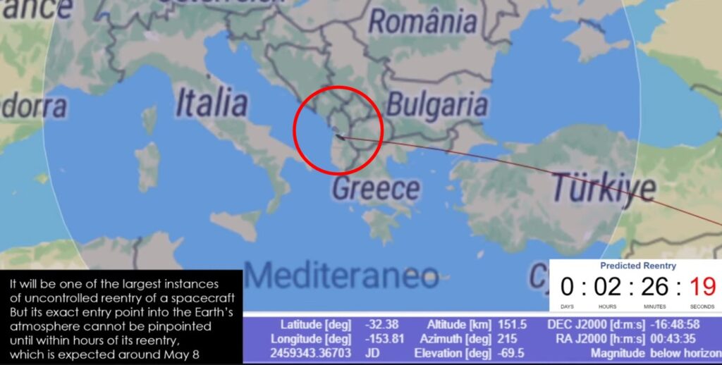 Momenti kur raketa kineze ka kaluar mbi Shqiperi