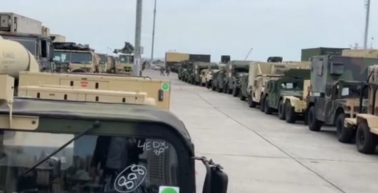 “Defender Europe 21”/ Qindra mjete të rënda ushtarake të SHBA mbërrijnë në Shqipëri (Video) Porti Durres 770x395 1