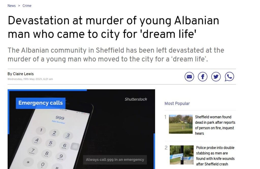 Flet miku i 22-vjeçarit të vrarë në Angli: Erdhi në Britani për t’i shpëtuar varfërisë së madhe. Të ndihmojmë familjen 1 Xhika3