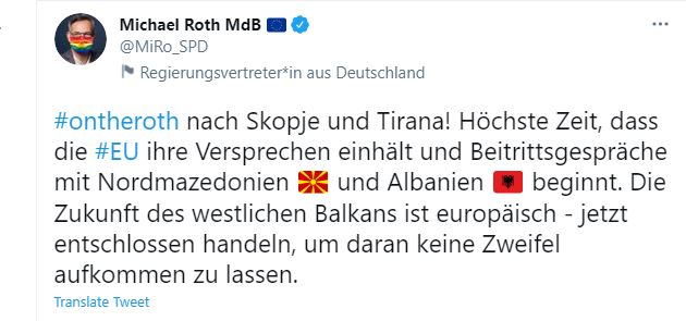 Ministri gjerman flet për anëtarësimin e Shqipërisë dhe Maqedonisë së Veriut: Koha që BE të mbajë premtimet! 1 roth