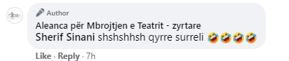 Aleanca për Mbrojtjen e Teatrit replika ofenduese ndaj qytetarëve në facebook: Zhulsa, idiota komunistë që vini era dhi 3 6606
