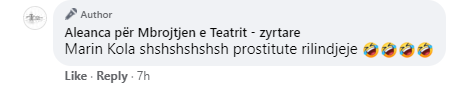 Aleanca për Mbrojtjen e Teatrit replika ofenduese ndaj qytetarëve në facebook: Zhulsa, idiota komunistë që vini era dhi 2 669
