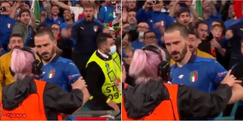 Video/ “E ti kush k**in je?”: Bonnucin e ngatërruan, ndërsa tifozin e lanë të festonte me Italinë për habinë e Verrattit bonucci verrati ma chi cazzo e