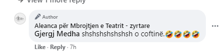Aleanca për Mbrojtjen e Teatrit replika ofenduese ndaj qytetarëve në facebook: Zhulsa, idiota komunistë që vini era dhi 7 iwi65w