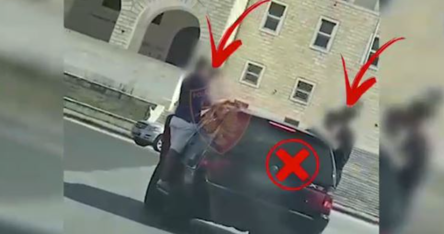 VIDEO/ E kthyen fuoristradën në “kabriolet”, e pësojnë të rinjtë në Tiranë makina policie