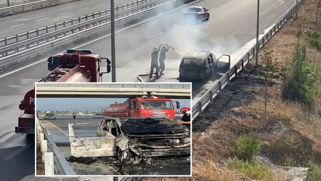 Merr flakë në ecje “Ford-i” në Bypass-in e Fierit zjarr