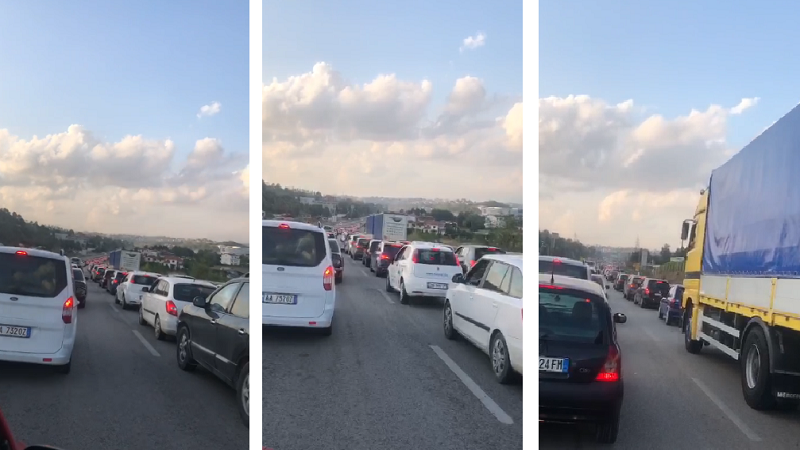 Trafik i rënduar në hyrje të Tiranës, radhë kilometrike dhe orë të tëra në makinë! 1105241