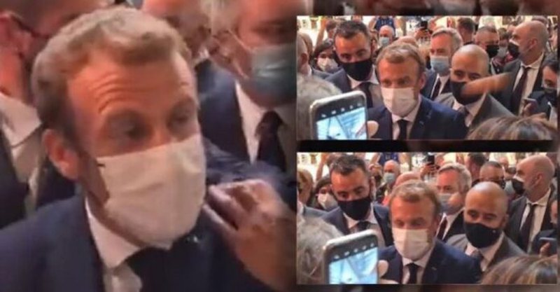 VIDEO/ Nuk kanë fund incidentet për Macron, pasi u gjuajt me shuplakë, përballet me një tjetër situatë të papritur 800 0 6151bf23e05bf