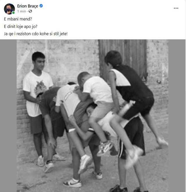 “E dinit lojë apo jo”, Erion Braçe publikon foton me mesazhin thumbues 1 Brace 1