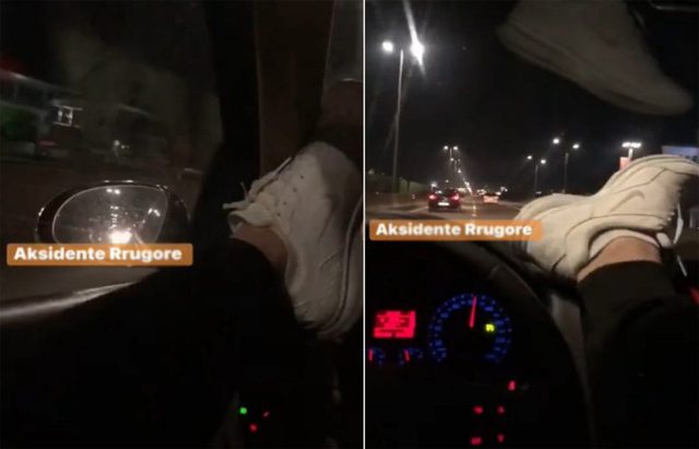 VIDEO/ Dy këmbët mbi timon dhe me 120 km/h, i riu “spektakël” në autostradën Tiranë-Durrës shofer