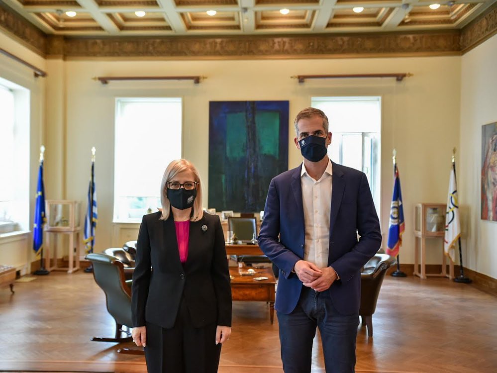 Vizita zyrtare në Athinë, Nikolla takohet me kryebashkiakun Bakoyannis 246332805 440286900798464 3272311075499900971 n