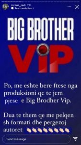 “Big Brother VIP”/ Rozana Radi refuzoi ftesën, por ka dy fjalë për formatin 3 3 1