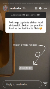 ‘A të shikon Ledri si Donaldi Borën?’, Sara nxjerr videon që i thotë të gjitha 1 640 0 61750b2c9d017 167x300 1