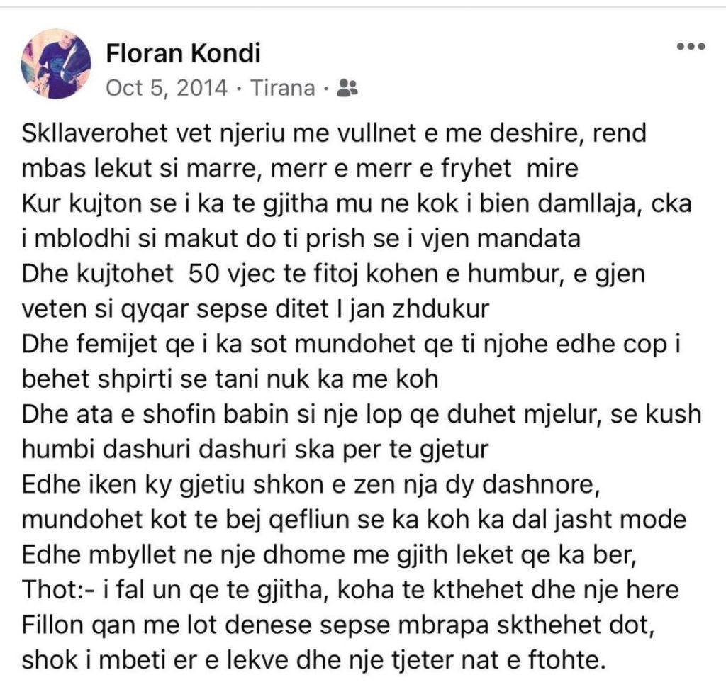Landi risjell mesazhin prekës të Dr. Florit; të shkruar pak para se ai të ndërronte jetë 1 a68f8c08 35d2 4b31 be97 fceaa7d2e930