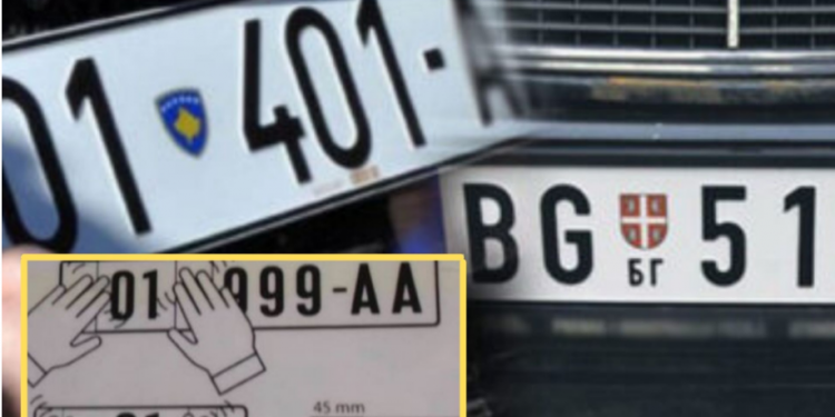 Nga sot, gjoba për çdo shofer që nuk vendos etiketa në targat serbe targa 750x375 1