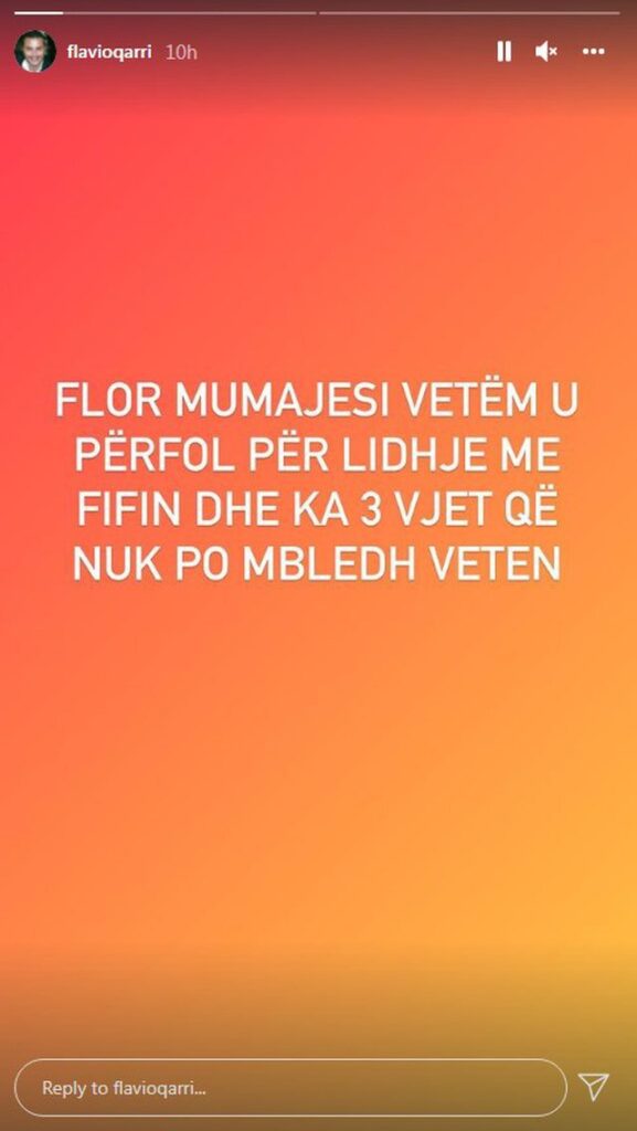 'Ke 3 vite nuk mbledh veten prej Fifit'/ Plas sherri mes Flori Mumajesit dhe gazetarit shqiptar: Puseta pa kapak... 1 640 0 619f336157c14