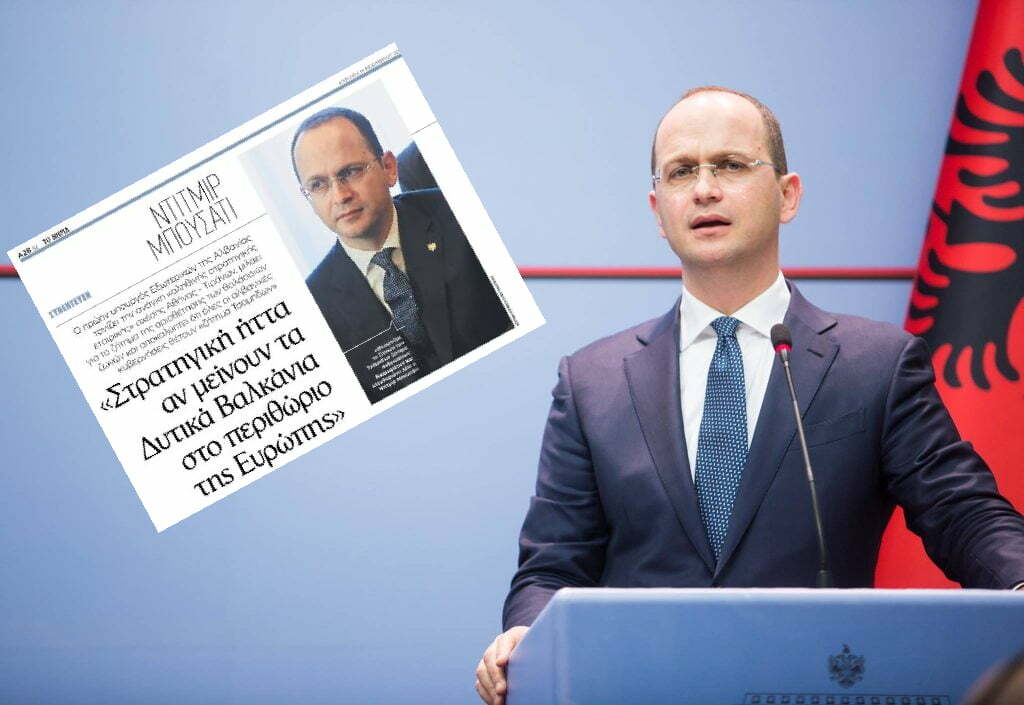 Ditmir Bushati për gazetën greke “To Vima”: Lënia e Ballkanit Perëndimor në cepin e Europës, një dorëzim strategjik. Zgjerimi detar? Greqia ka ndryshuar politikë BUSHATI 1 1