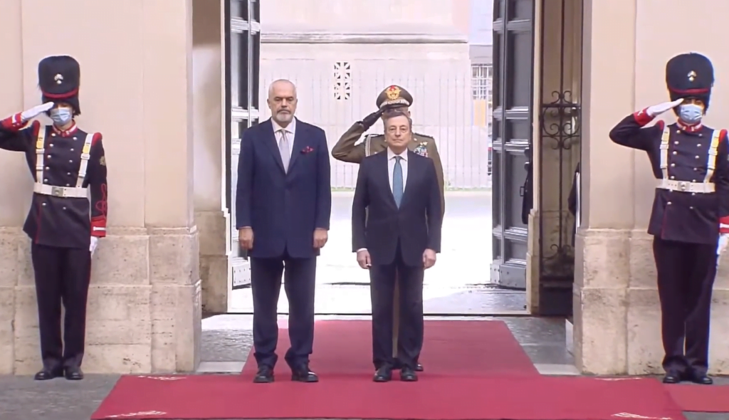 Rama në Itali, pritet me ceremoni zyrtare nga kryeministri Draghi draghi rama