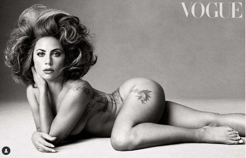 Lady Gaga pjesë e kopertinës ‘Vogue’, pozon nudo dhe tregon tatuazhet 1 lady gaga