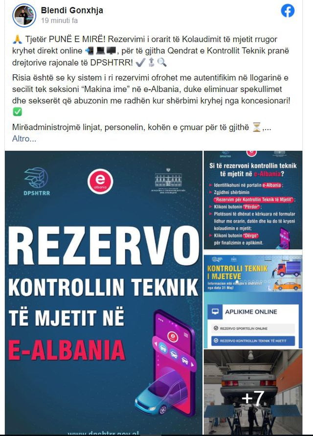 Blendi Gonxhe bën njoftimin e rëndësishëm: Ja ku do ta bëni rezervimin për kolaudimin e makinës 1 640 0 61c086f95233e