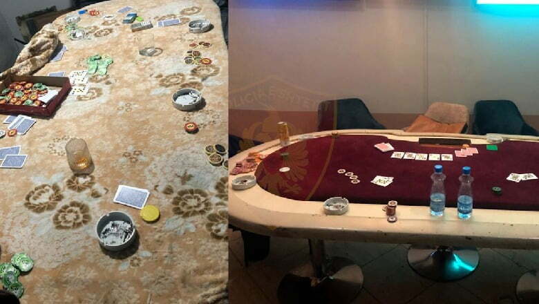 Tavolinë pokeri në lokal, arrestohen tre persona në Shkodër! Procedohen penalisht 9 të tjerë Tavolina e pokerit dhe cipsat e sekuestruar