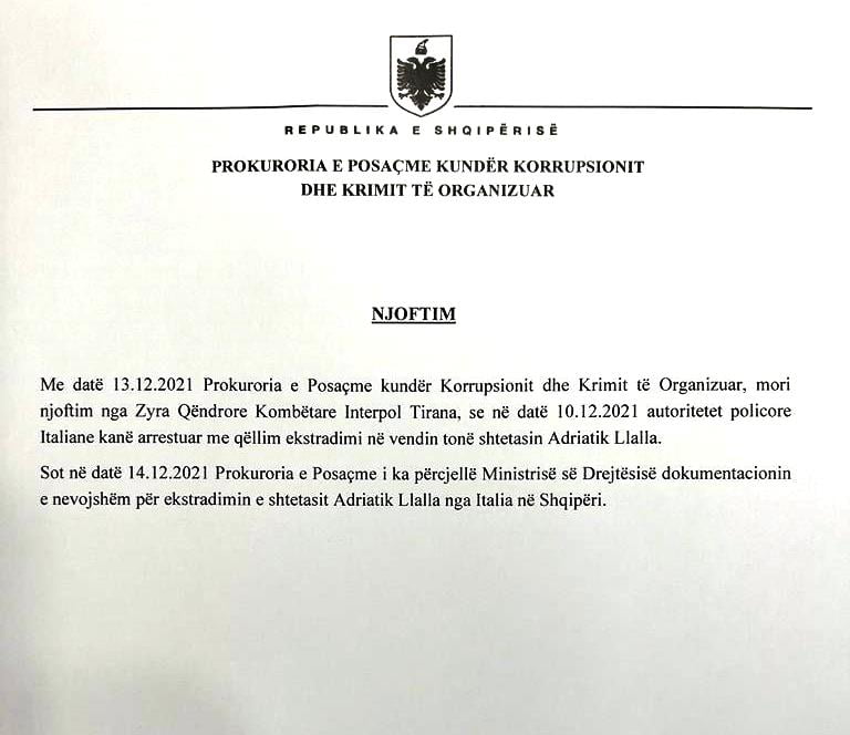 Arrestimi i ish kryeprokurorit Llalla në Itali, SPAK nis procedurat për ekstradimin në Shqipëri 1 WhatsApp Image 2021 12 14 at 10.26.44