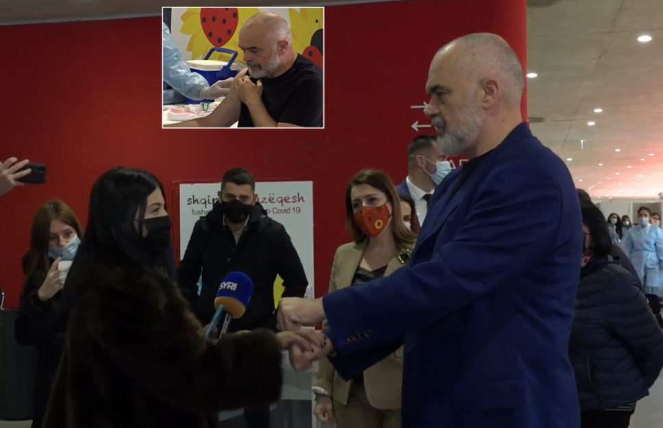 “Zgjidhe ti, se thonë është ujë pastaj”, Edi Rama merr dozën e tretë, me “short” vendos gazetarja se cilën vaksinë do bëjë ambrozia rama